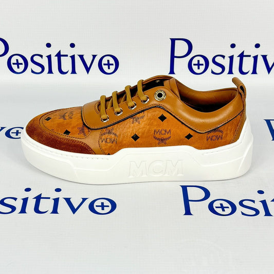 MCM Skyward Platform Cognac Visetos Sneakers | Positivo Clothing