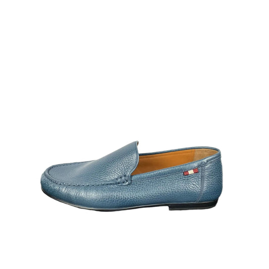 Bally Craxon Aqua Blue Grained Leather Loafers | Positivo Clothing