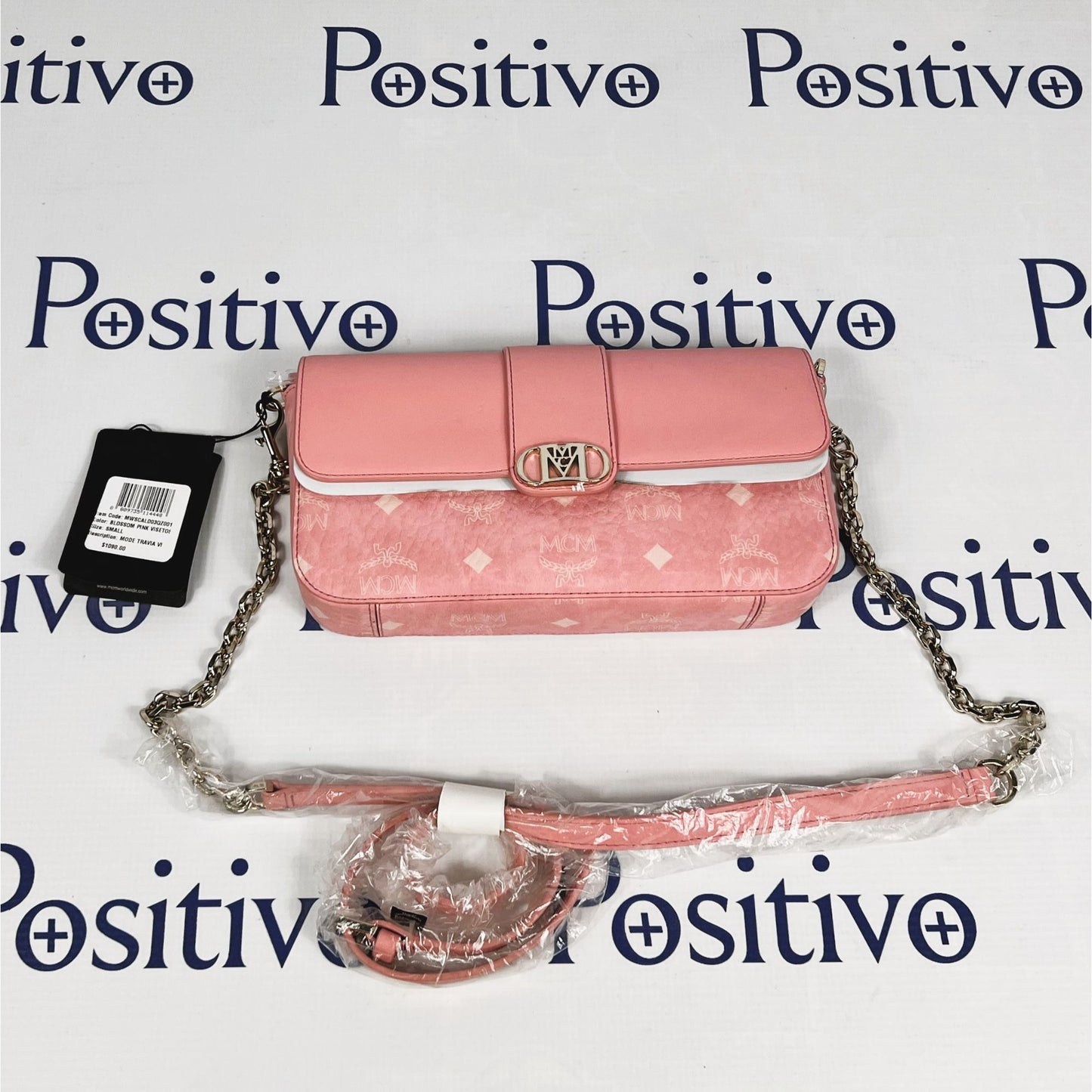 MCM Mode Travia Blossom Pink Leather Shoulder Bag | Positivo Clothing