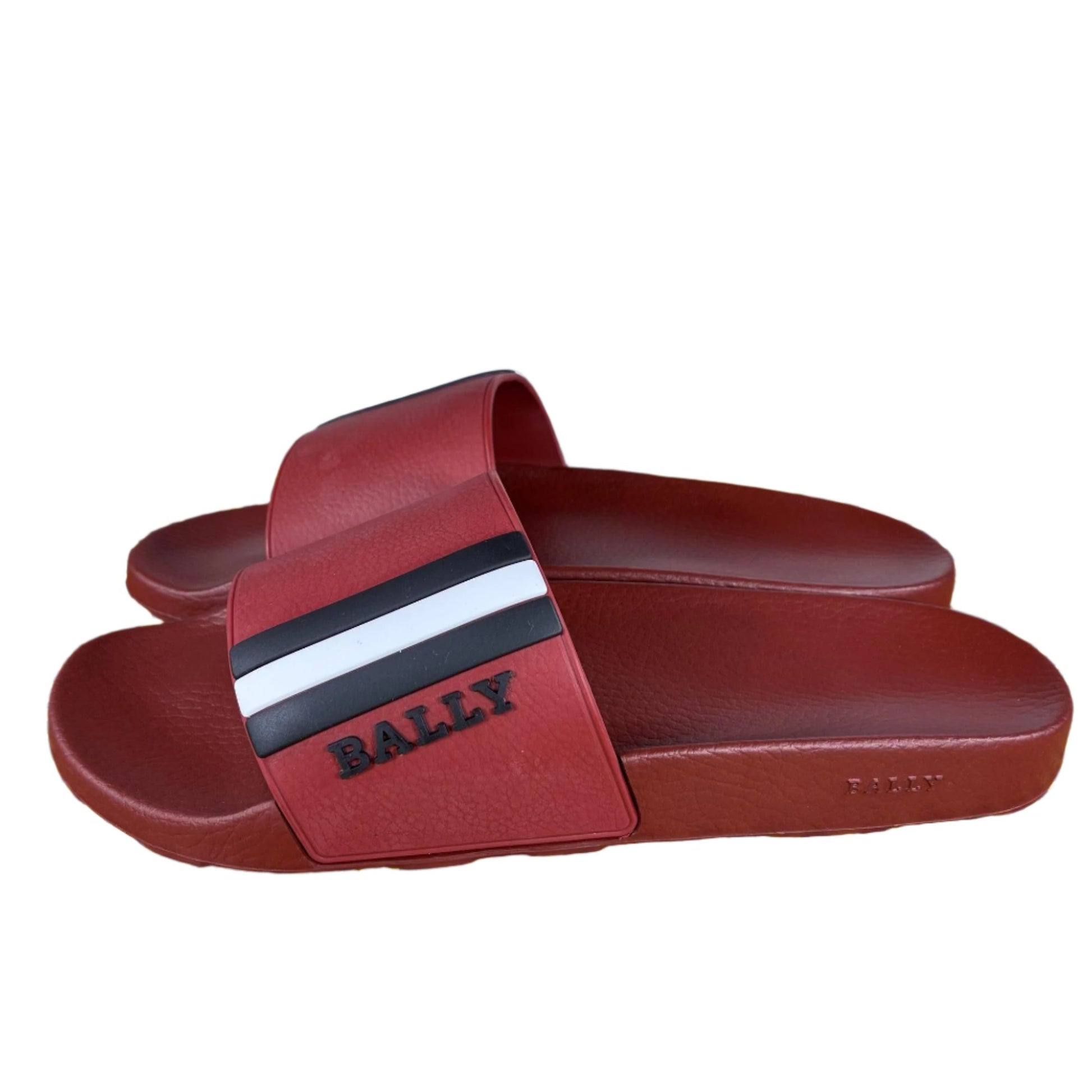 Bally Mens Saxor Red Rubber Slides | Positivo Clothing