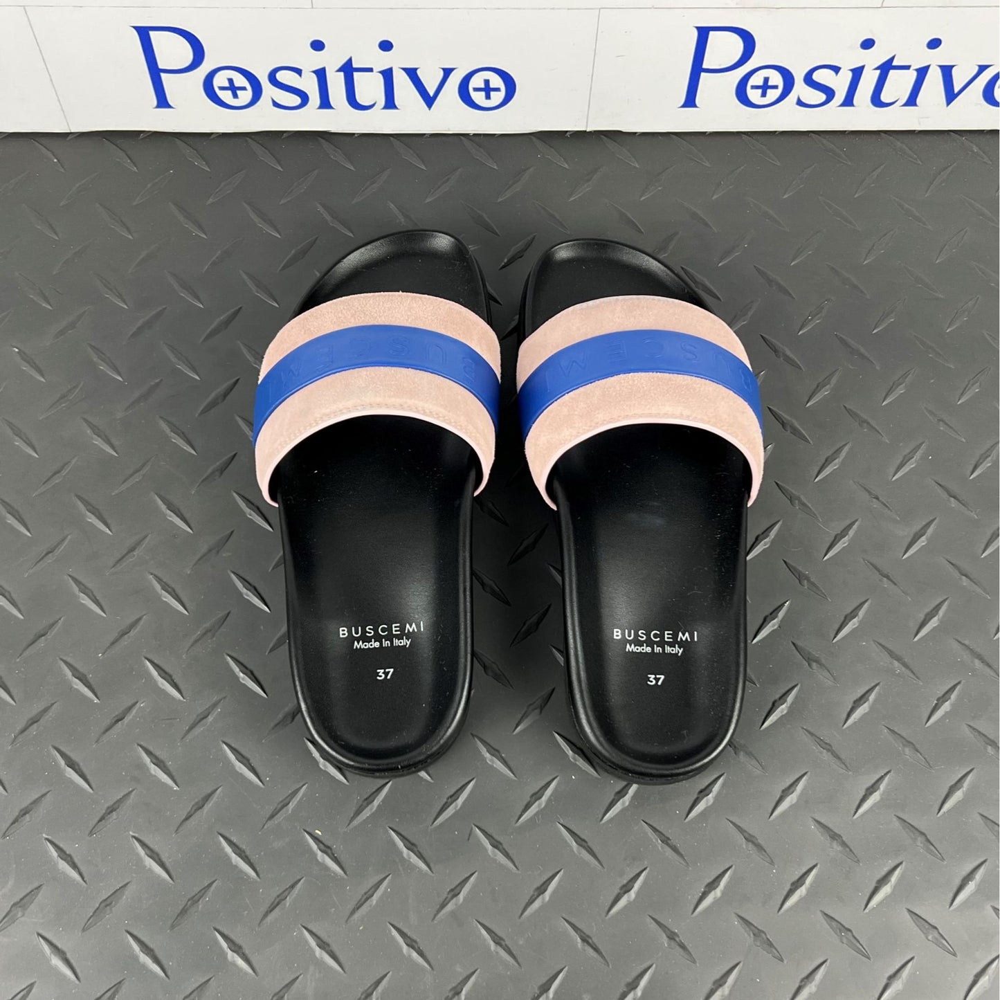 Buscemi Slide Sport Black Trio Leather Sandals | Positivo Clothing