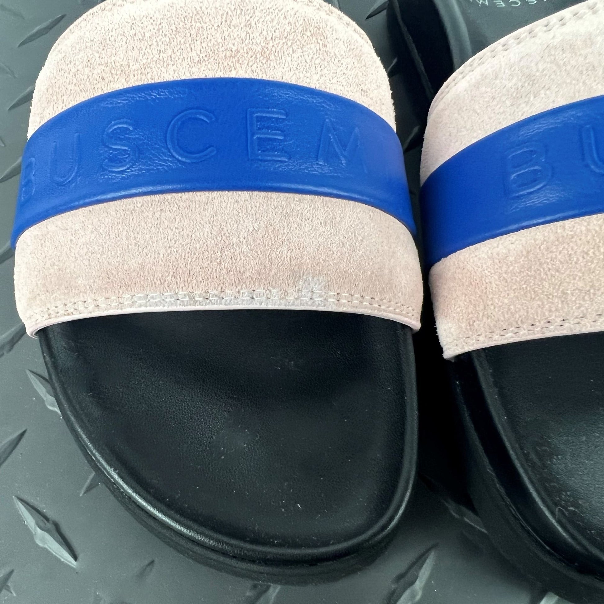 Buscemi Slide Sport Black Trio Leather Sandals | Positivo Clothing