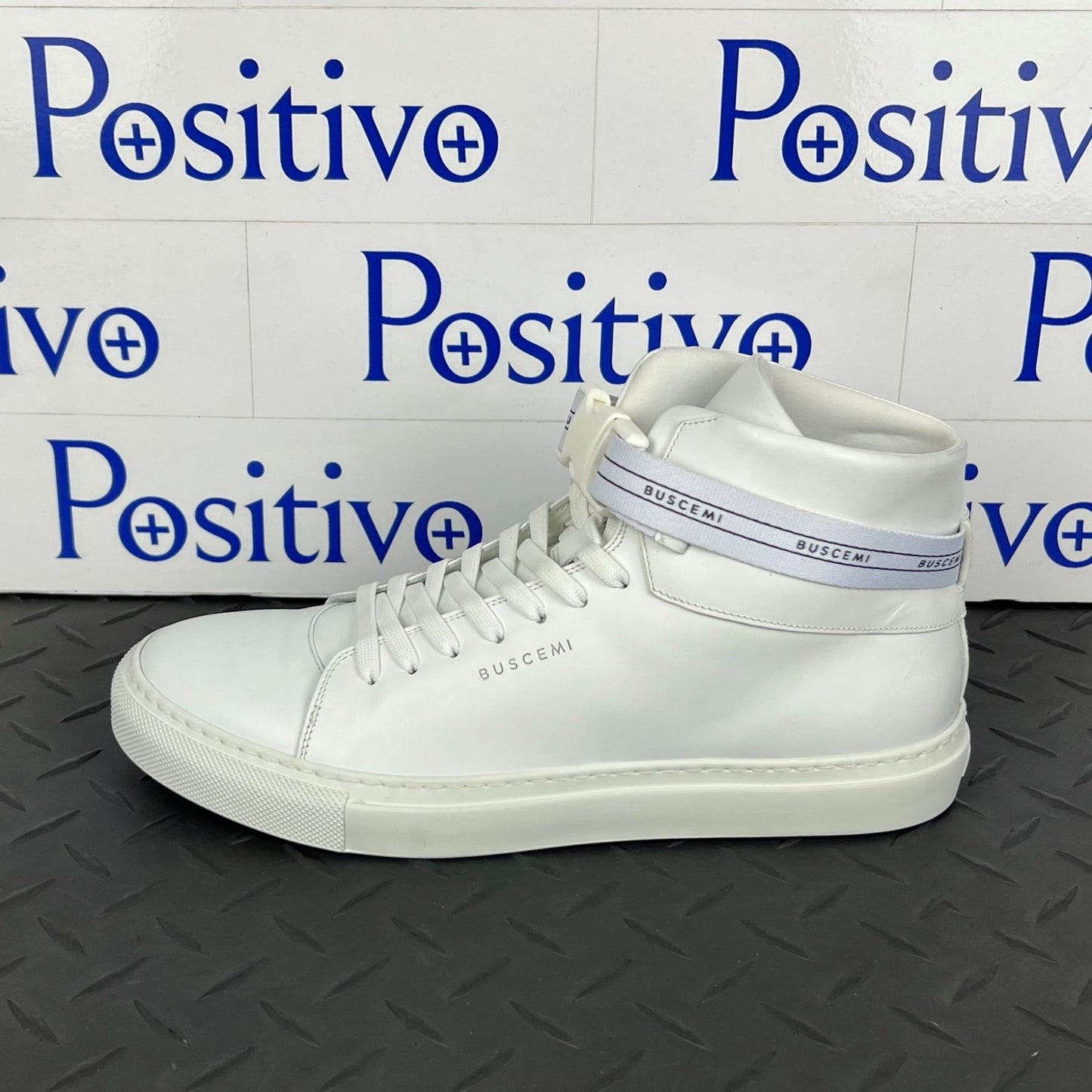 Buscemi Mens 100MM SPORT White Leather Sneakers | Positivo Clothing