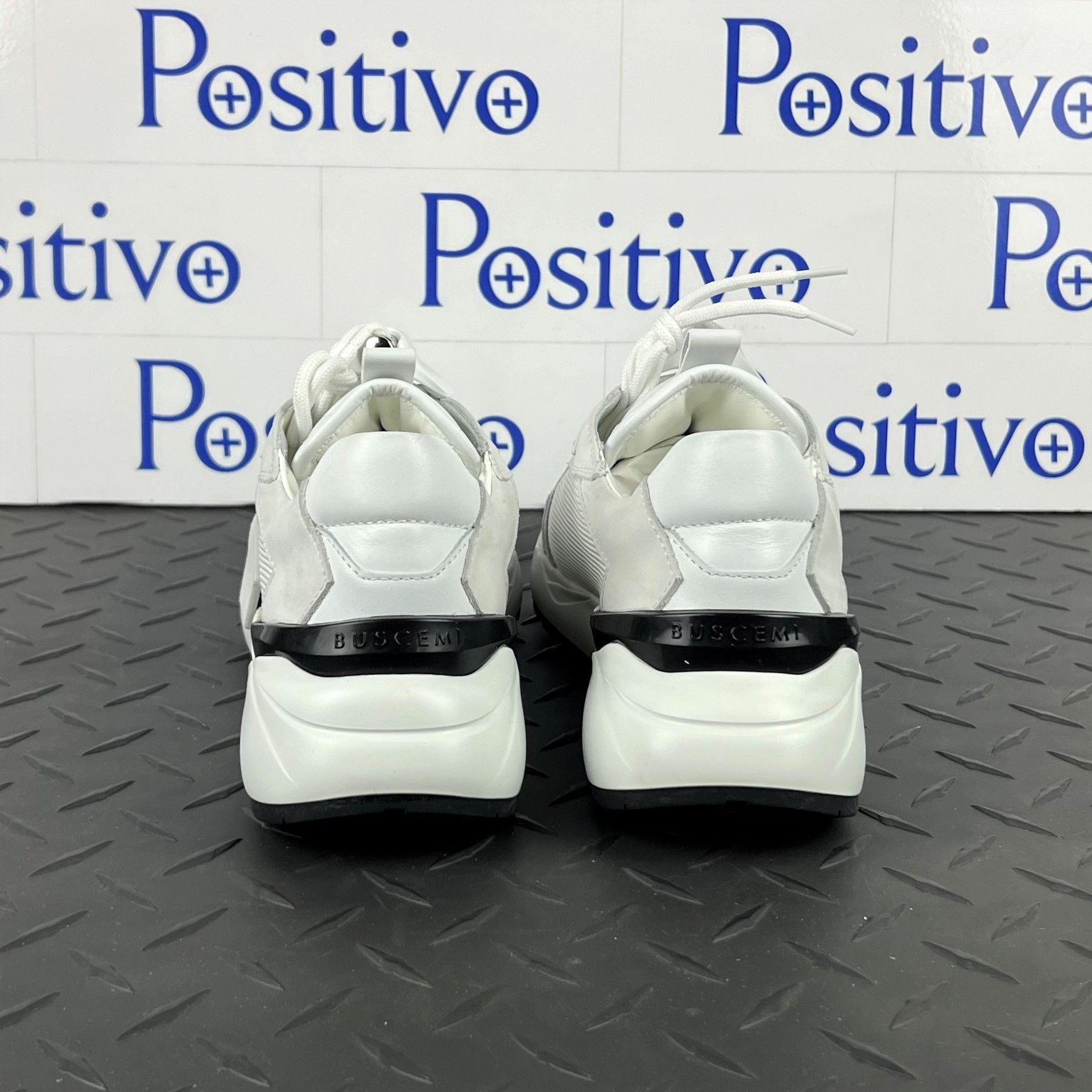 Buscemi Womens Run 2 White Suede Sneakers | Positivo Clothing