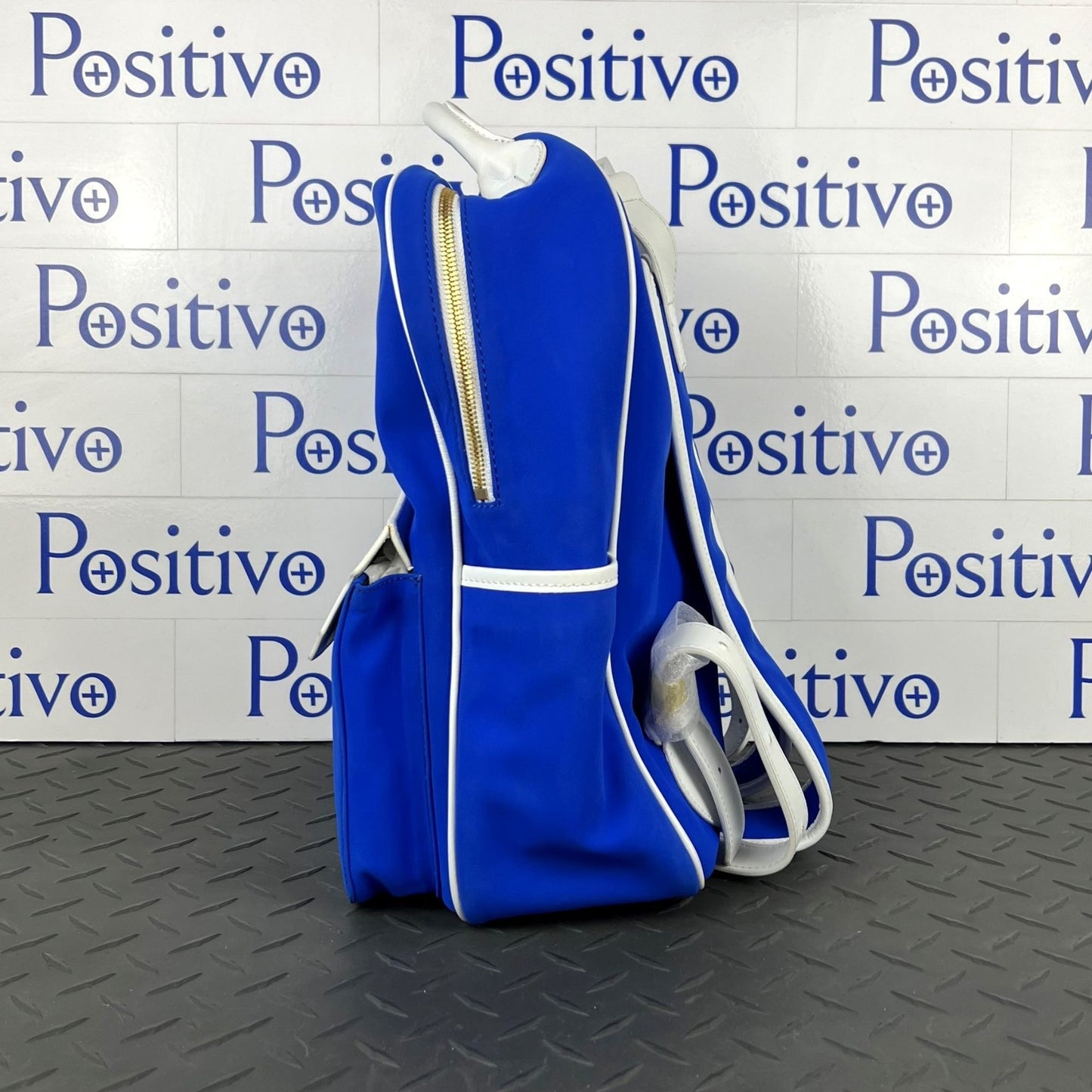 Buscemi Blue/White Fabric Backpack Bag Medium SAMPLE | Positivo Clothing