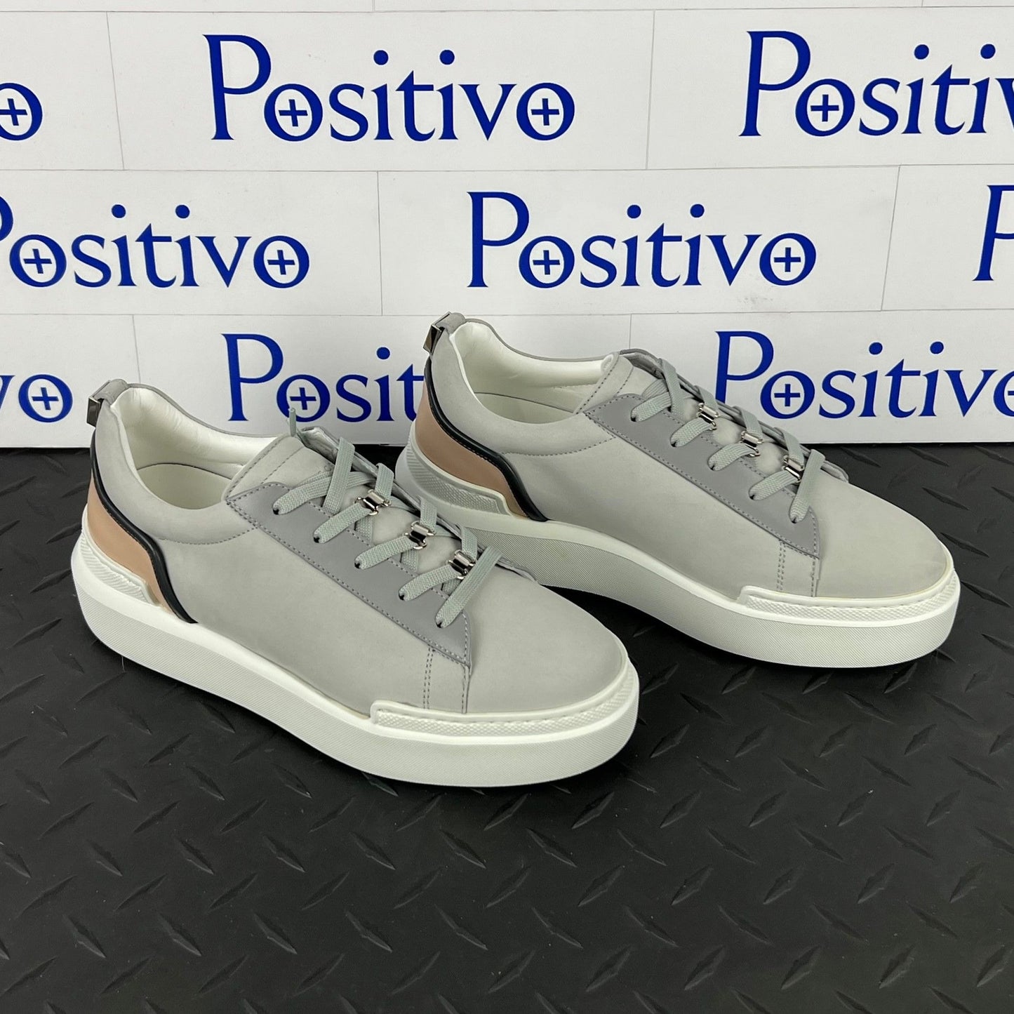 Buscemi Ninna Grey Leather Sneakers SAMPLE