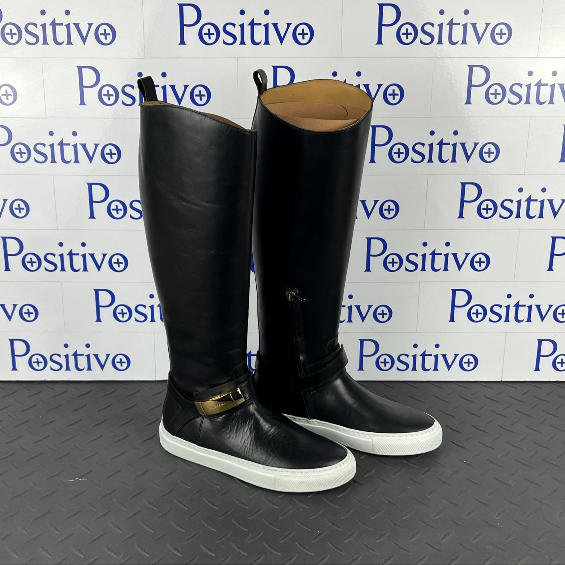 Buscemi Womens Wriding Boots Stivale Black Leather Boots | Positivo Clothing