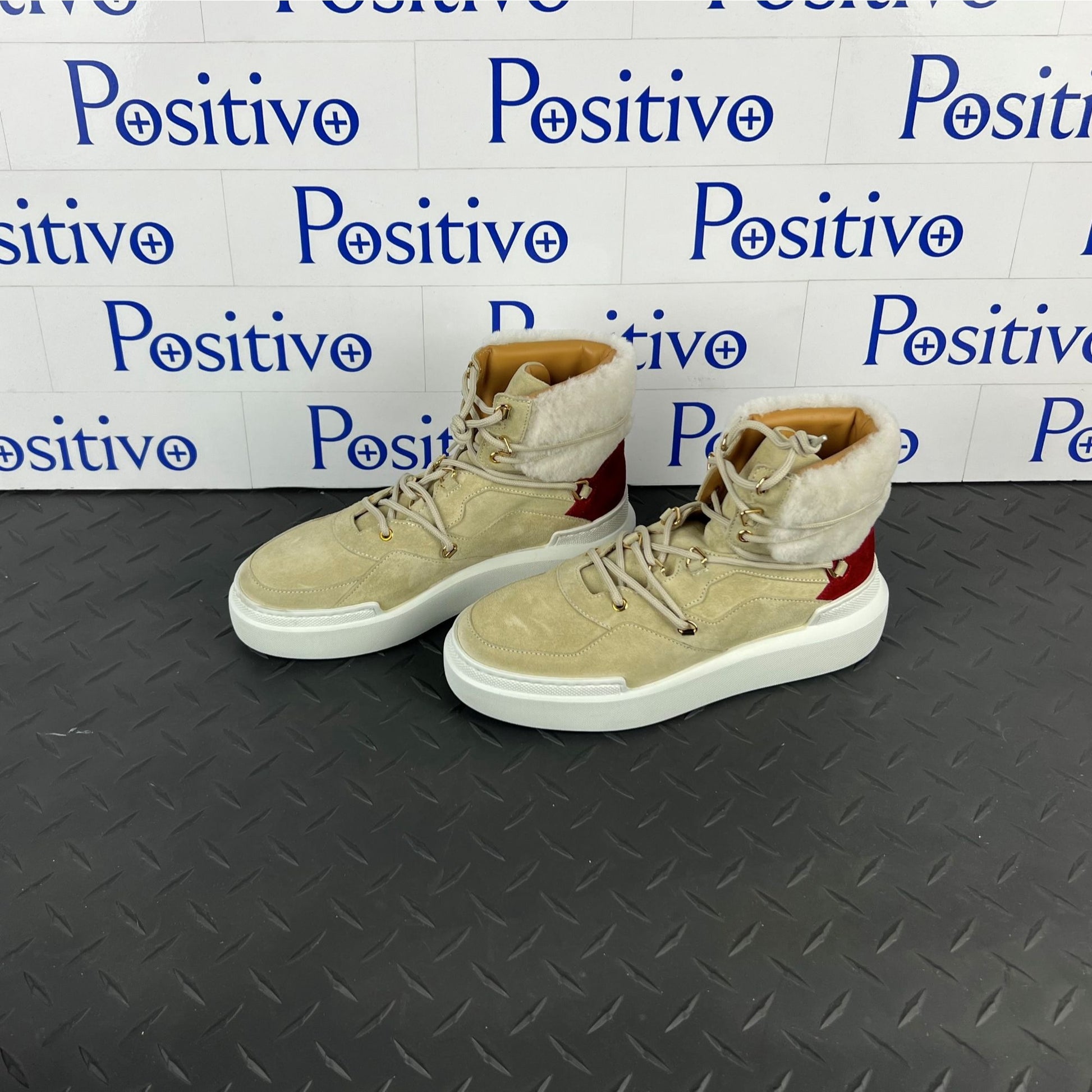 Buscemi Womens Victoria Angora Leather Sneakers | Positivo Clothing