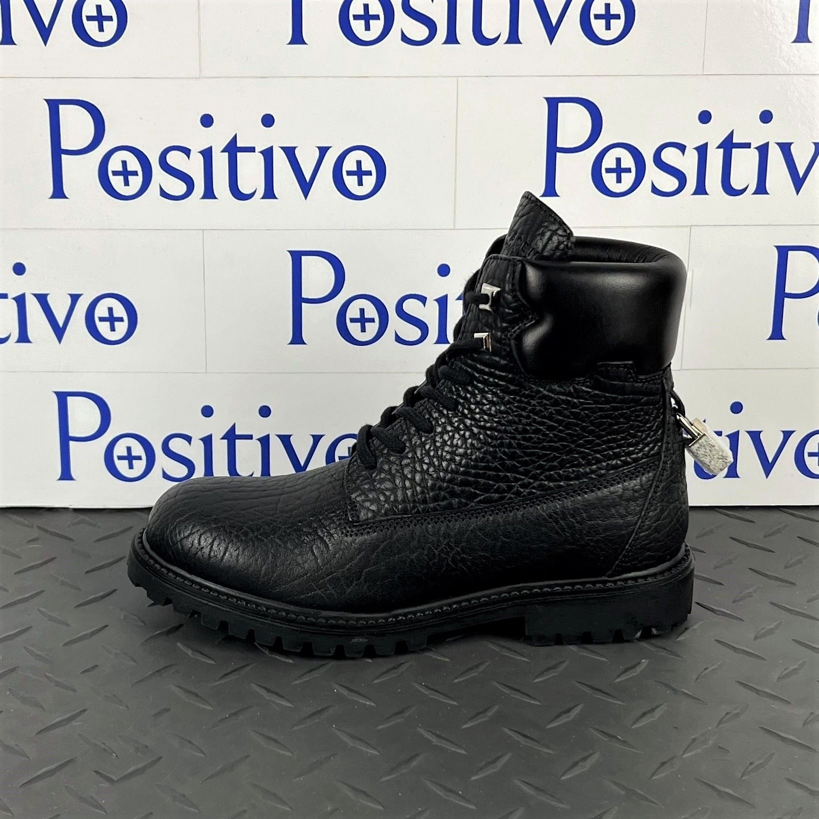 Buscemi Women s Site Boot Black Leather Boots SAMPLE Positivo