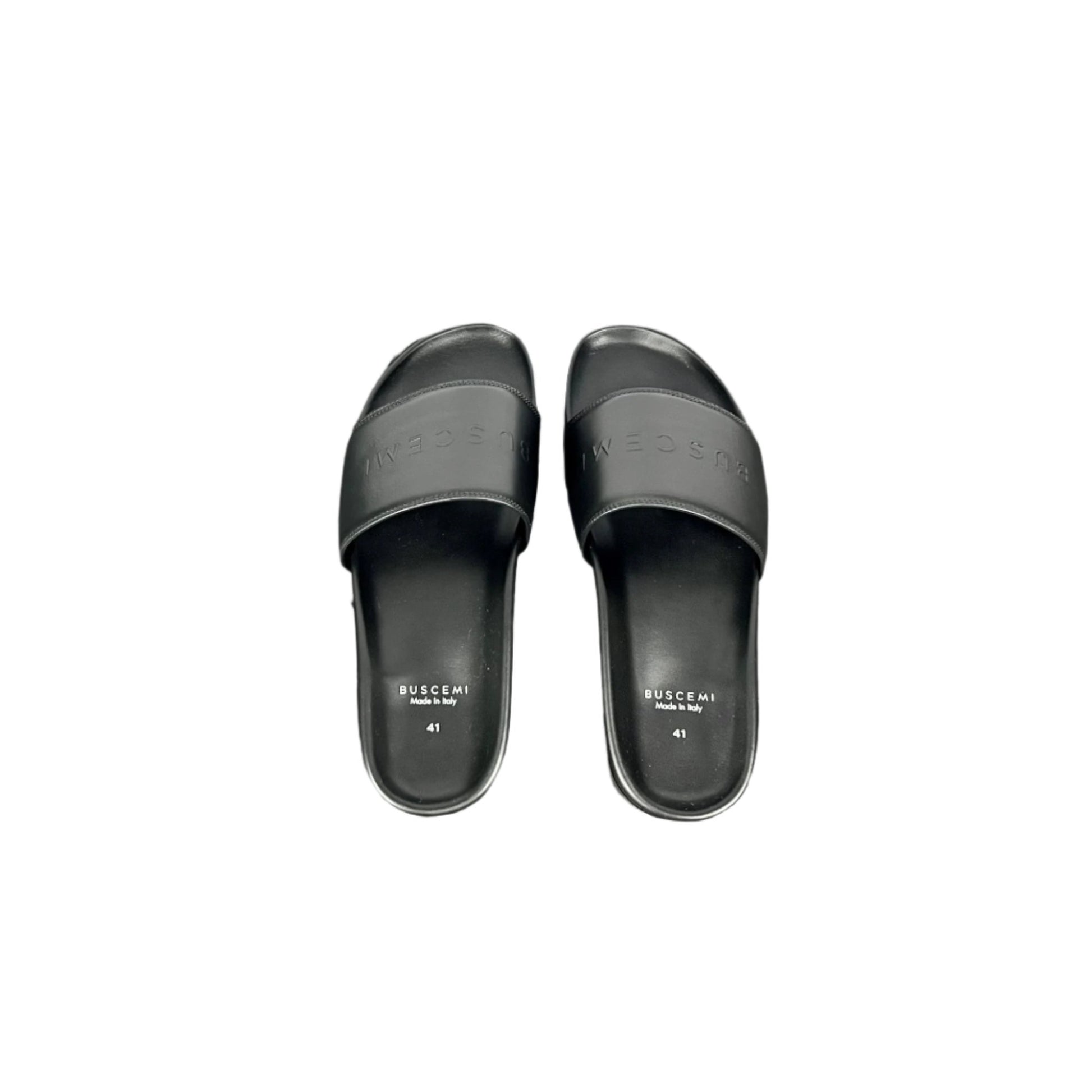 Buscemi Slide Sport Black Leather Sandals | Positivo Clothing