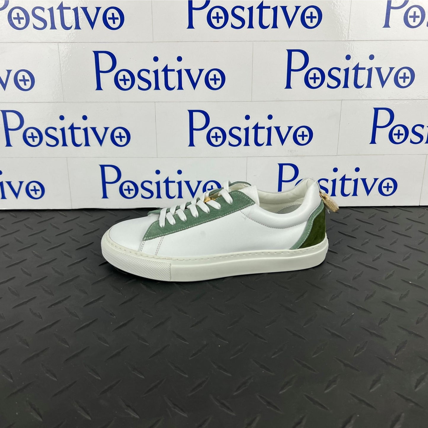 Buscemi Women's Tennis Lock White/Militare Leather Sneakers