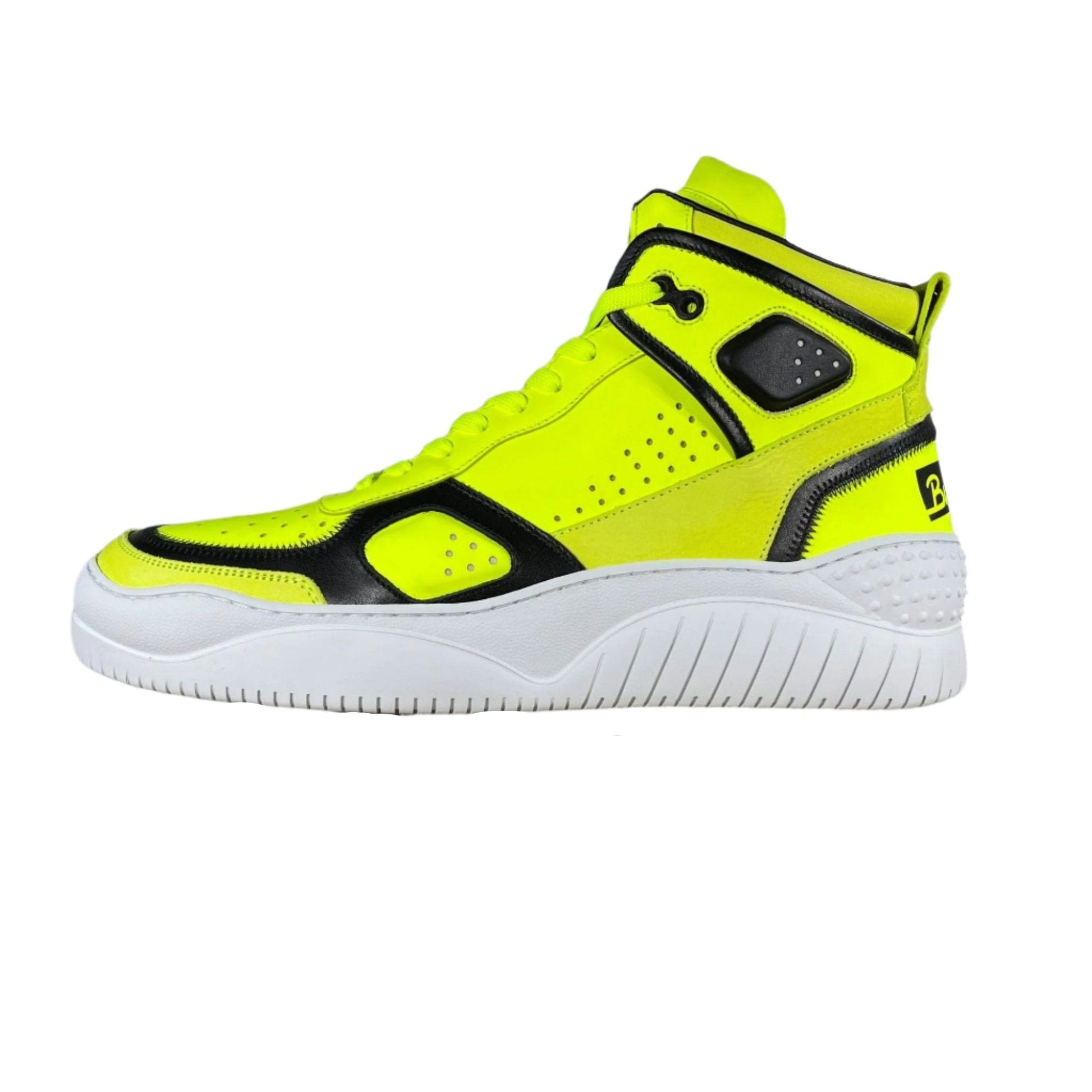 Buscemi Basket Neon Yellow Leather High Top Sneakers | Positivo Clothing