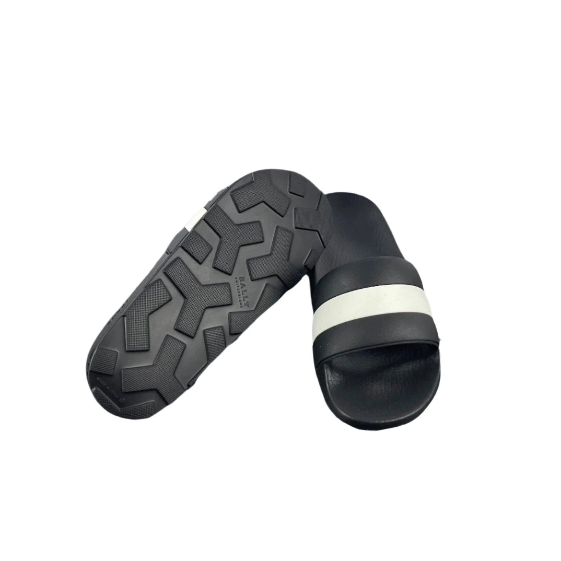 Bally Sleter Black Rubber Sandals | Positivo Clothing