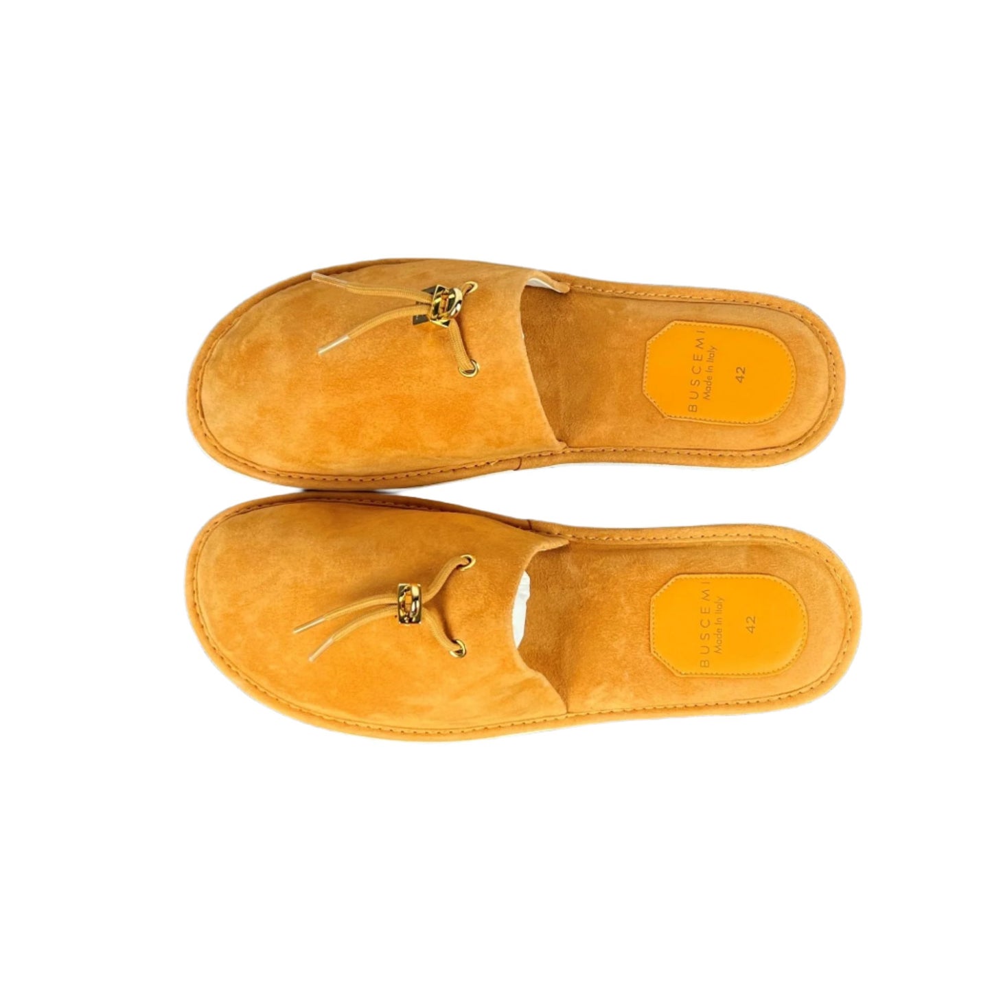 Buscemi Mens Greenwich Orange Suede Slippers SAMPLE | Positivo Clothing