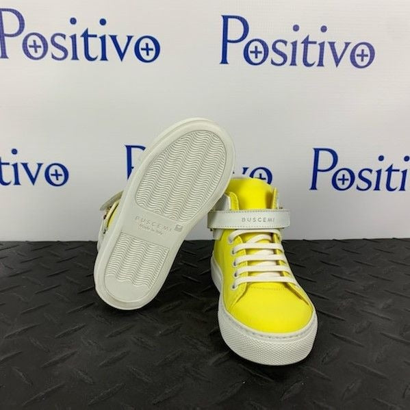 Buscemi 100MM Kid Licra Yellow Leather Sneakers | Positivo Clothing