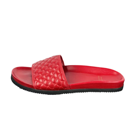 Buscemi Men's Slide Quilt Purple Red Leather Sandals