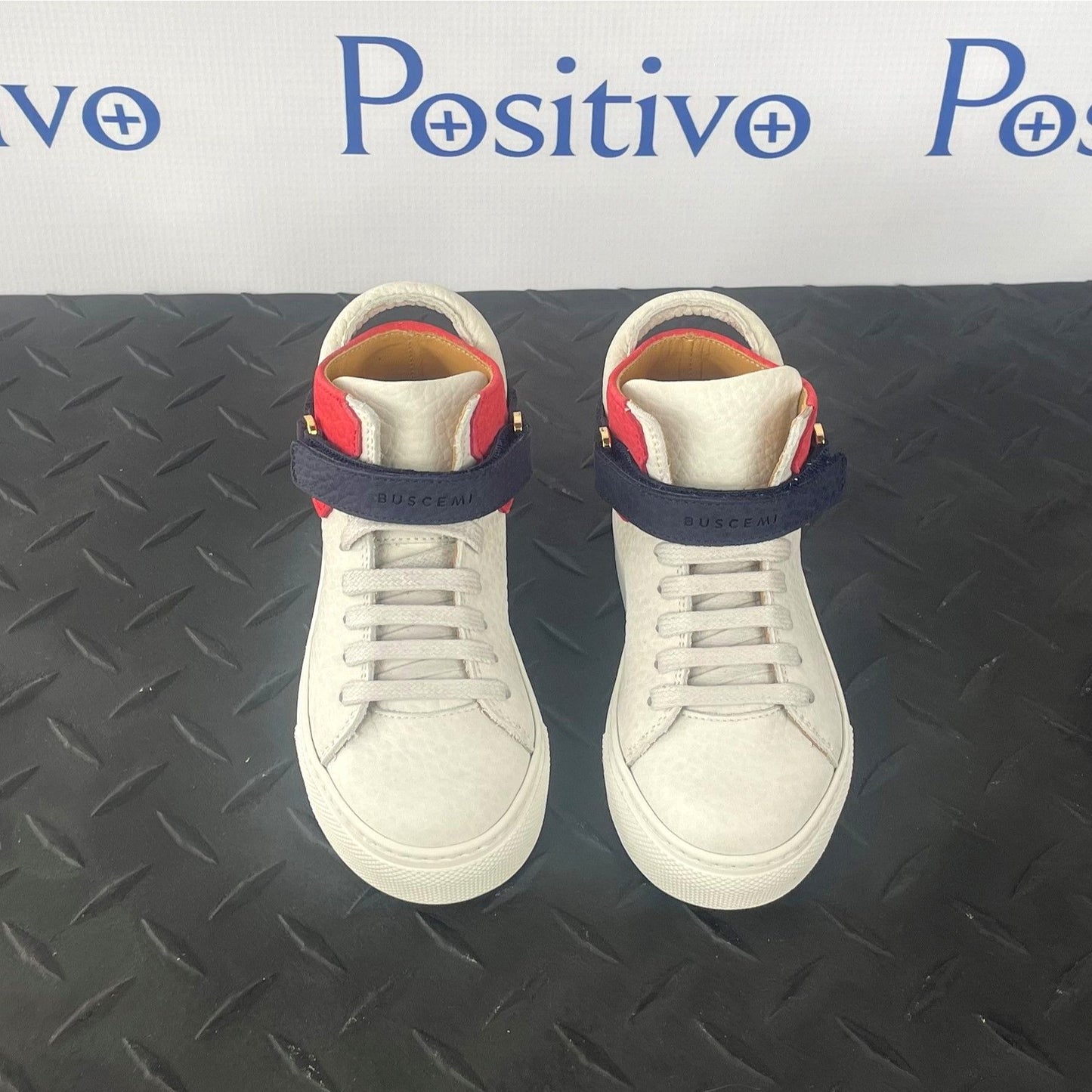 Buscemi 100MM Kid Nubuk Off White/ Ramino Tri Sneakers | Positivo Clothing