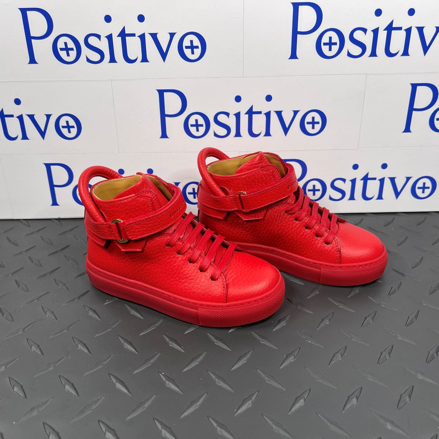 Buscemi 100MM Kid Alce Red Leather Sneakers