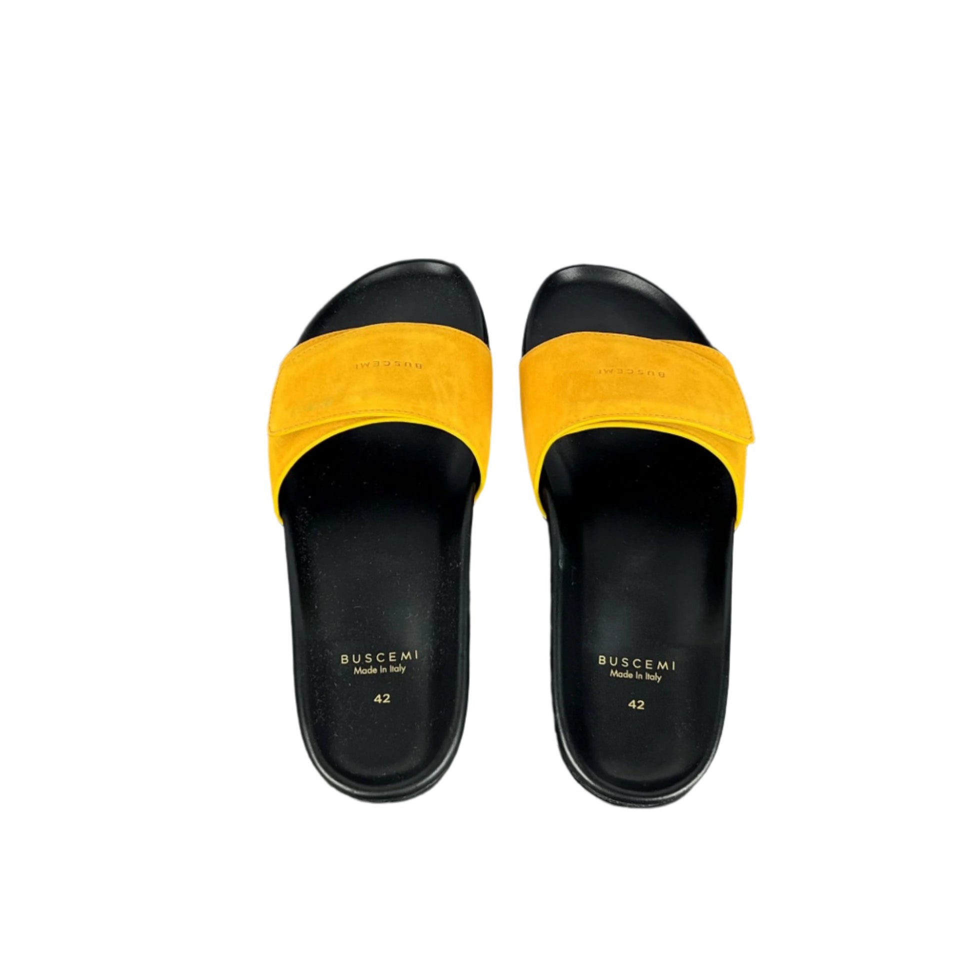 Buscemi Mens Slide Scratch Black/Smile Leather Sandals | Positivo Clothing