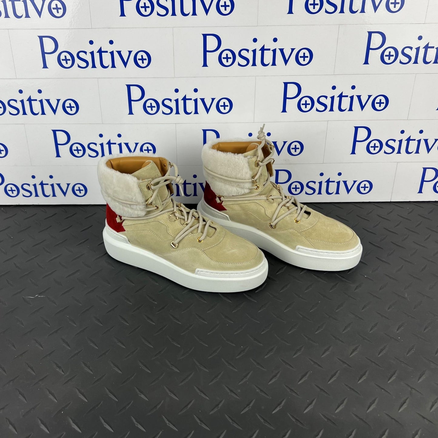 Buscemi Womens Victoria Angora Leather Sneakers | Positivo Clothing