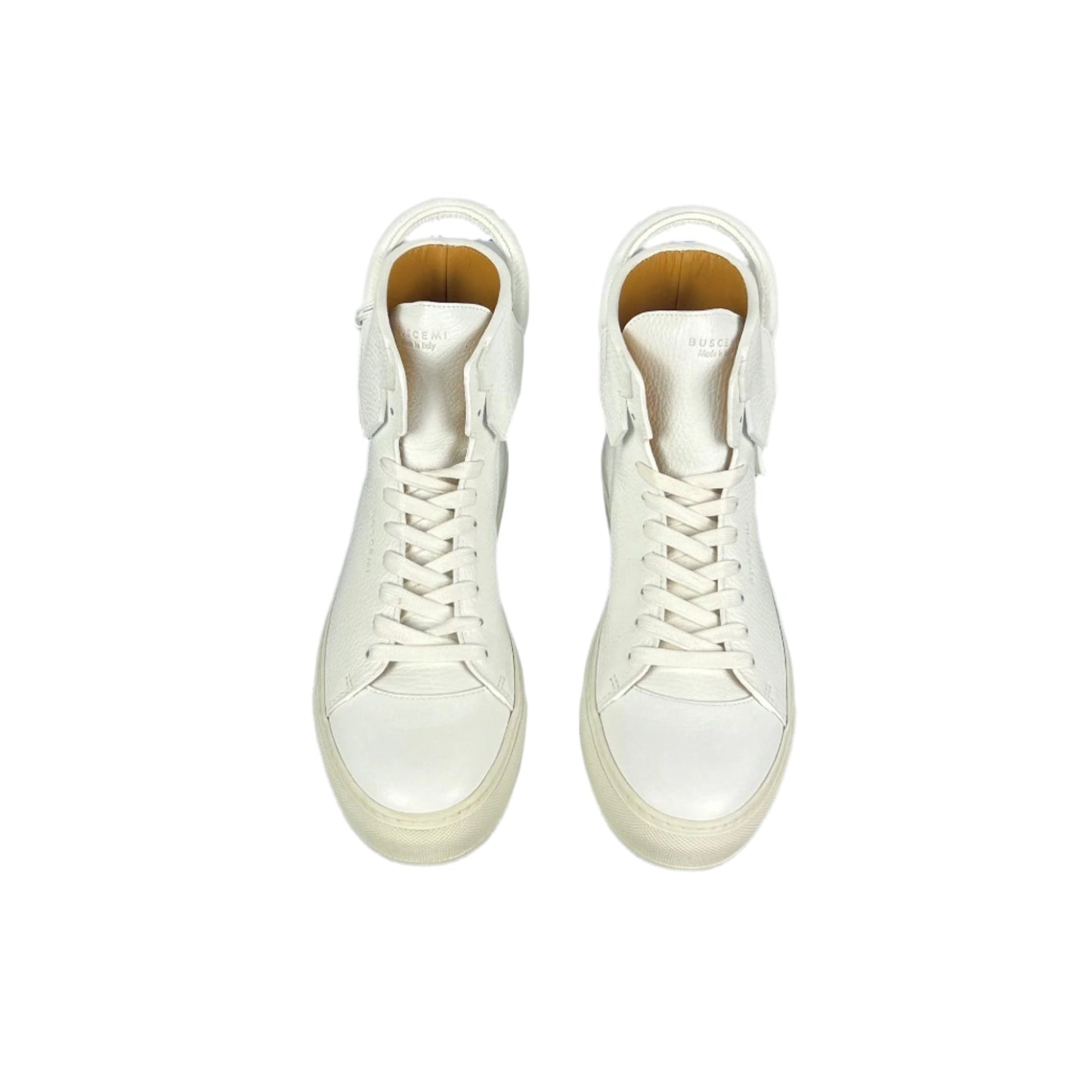 Buscemi 125MM White/White Leather Sneakers | Positivo Clothing