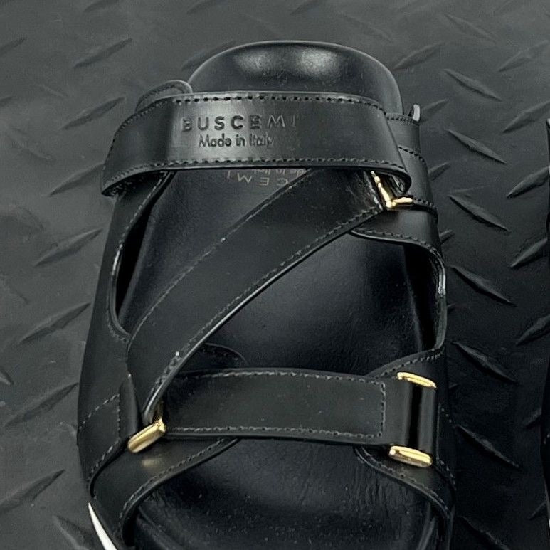 Buscemi Womens Sandal Strap Black Leather Sandals | Positivo Clothing