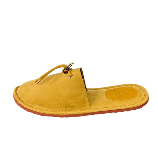 Buscemi Mens Greenwich Wheat Gum Suede Slippers SAMPLE | Positivo Clothing