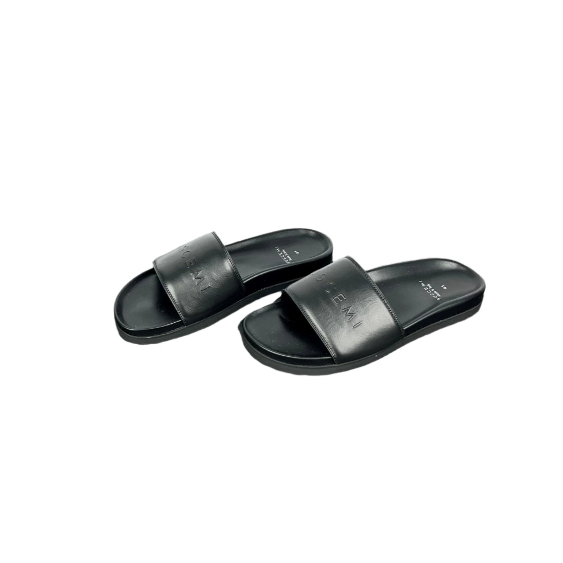 Buscemi Slide Sport Black Leather Sandals | Positivo Clothing