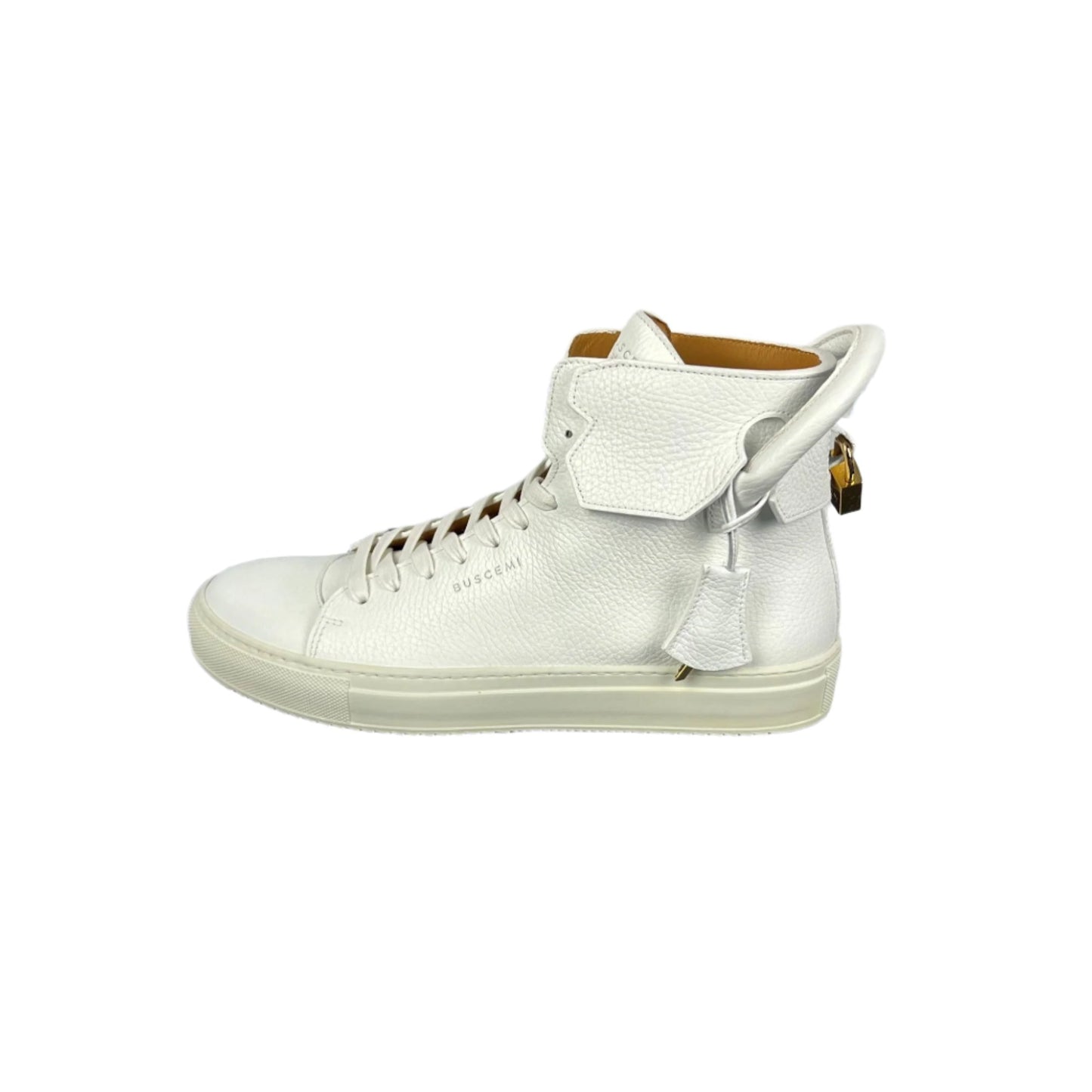 Buscemi 125MM White/White Leather Sneakers | Positivo Clothing