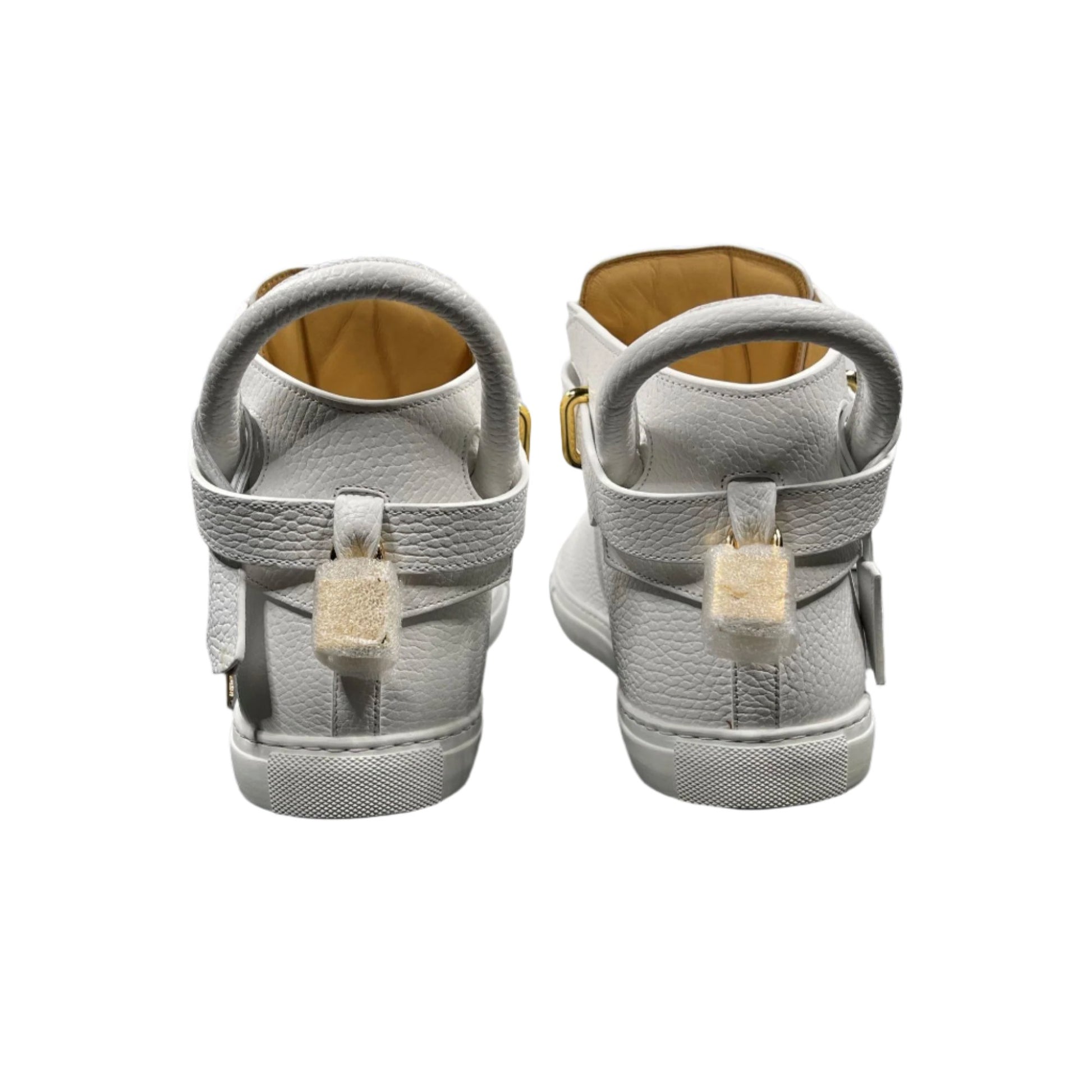 Buscemi Mens 100MM White Leather Sneakers SAMPLE | Positivo Clothing