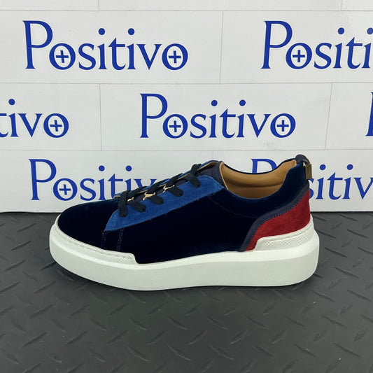 Buscemi Ninna Velvet Navy Leather Sneakers | Positivo Clothing