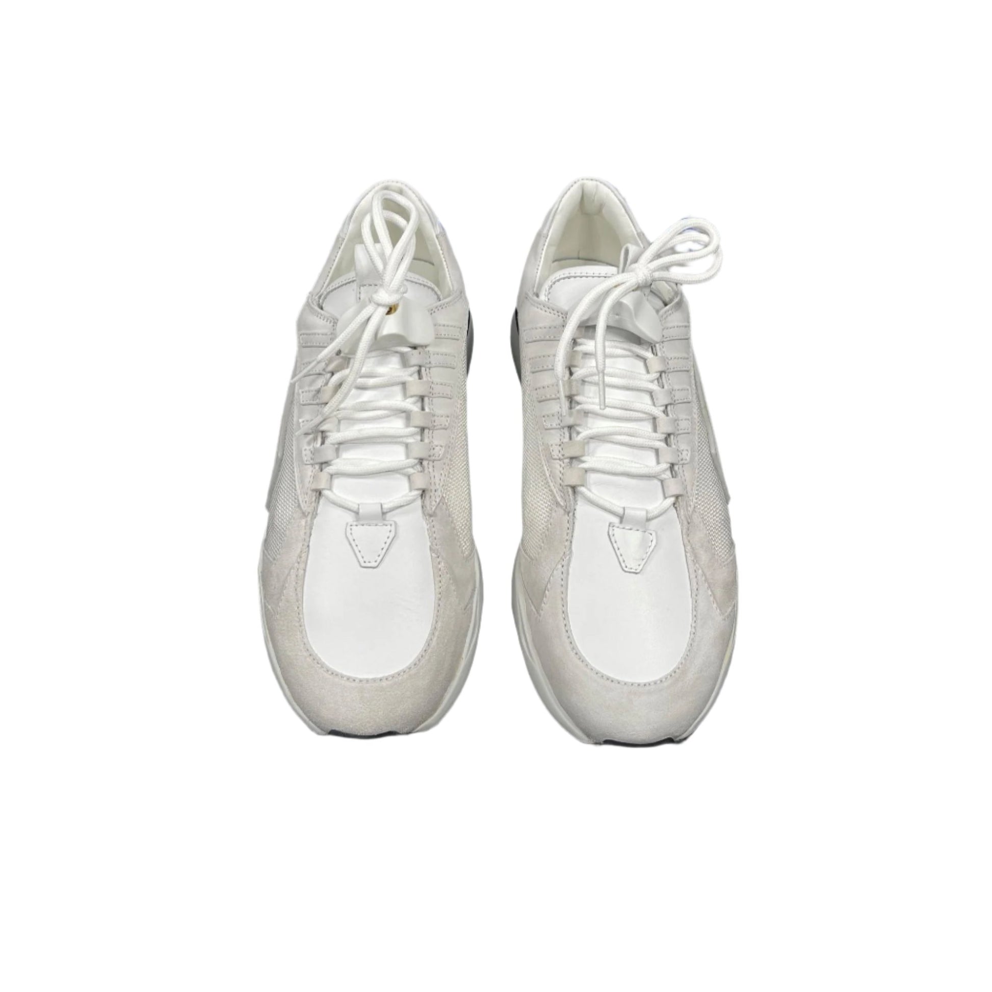 Buscemi Mens Run 2 White Suede Sneakers | Positivo Clothing