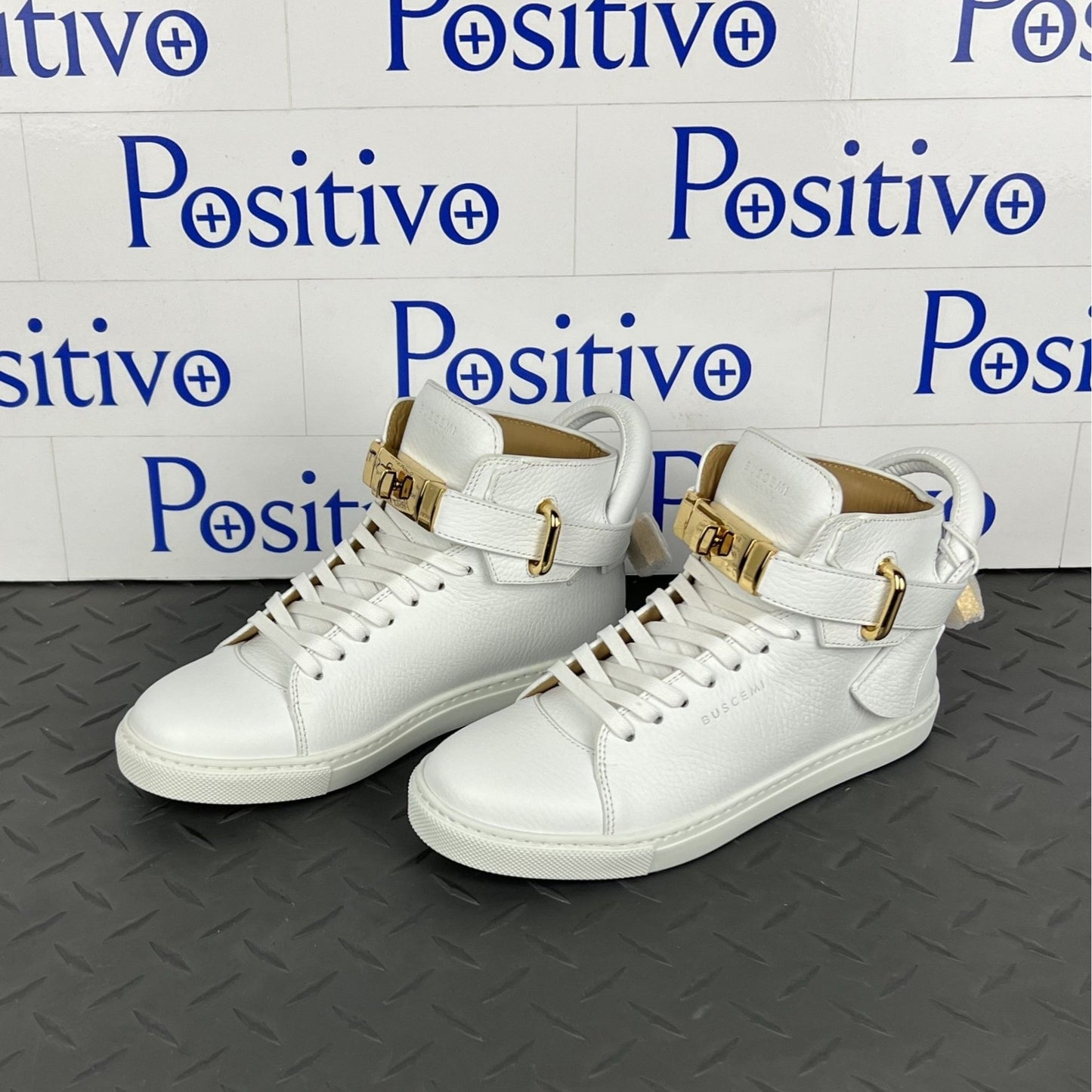 Buscemi Women's 100MM Alce White Leather Sneakers