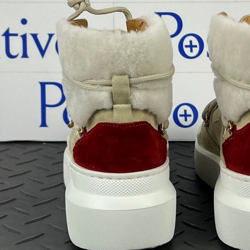 Buscemi Womens Victoria Angora Leather Sneakers | Positivo Clothing