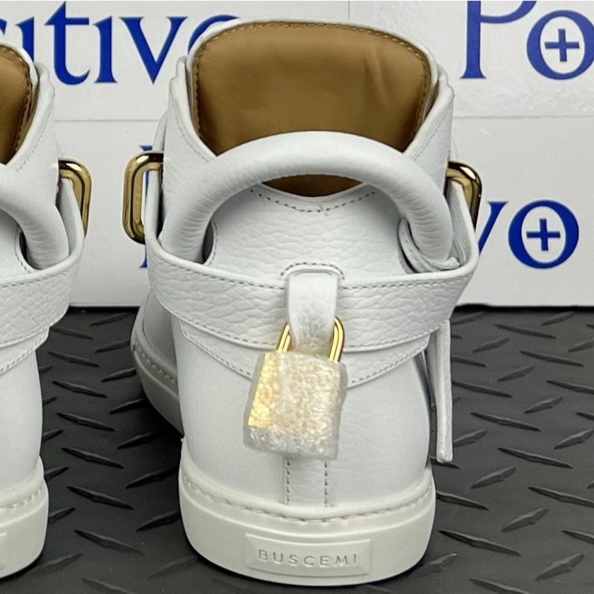 Buscemi Women's 100MM Alce White Leather Sneakers