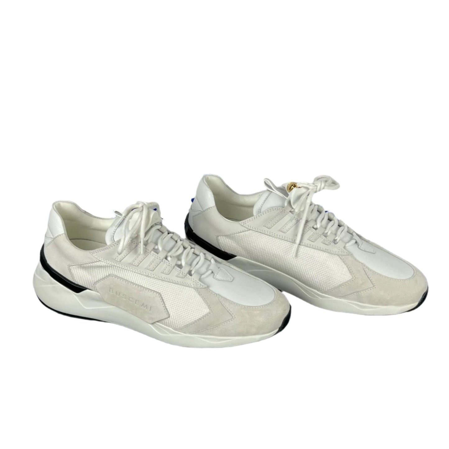 Buscemi Mens Run 2 White Suede Sneakers | Positivo Clothing