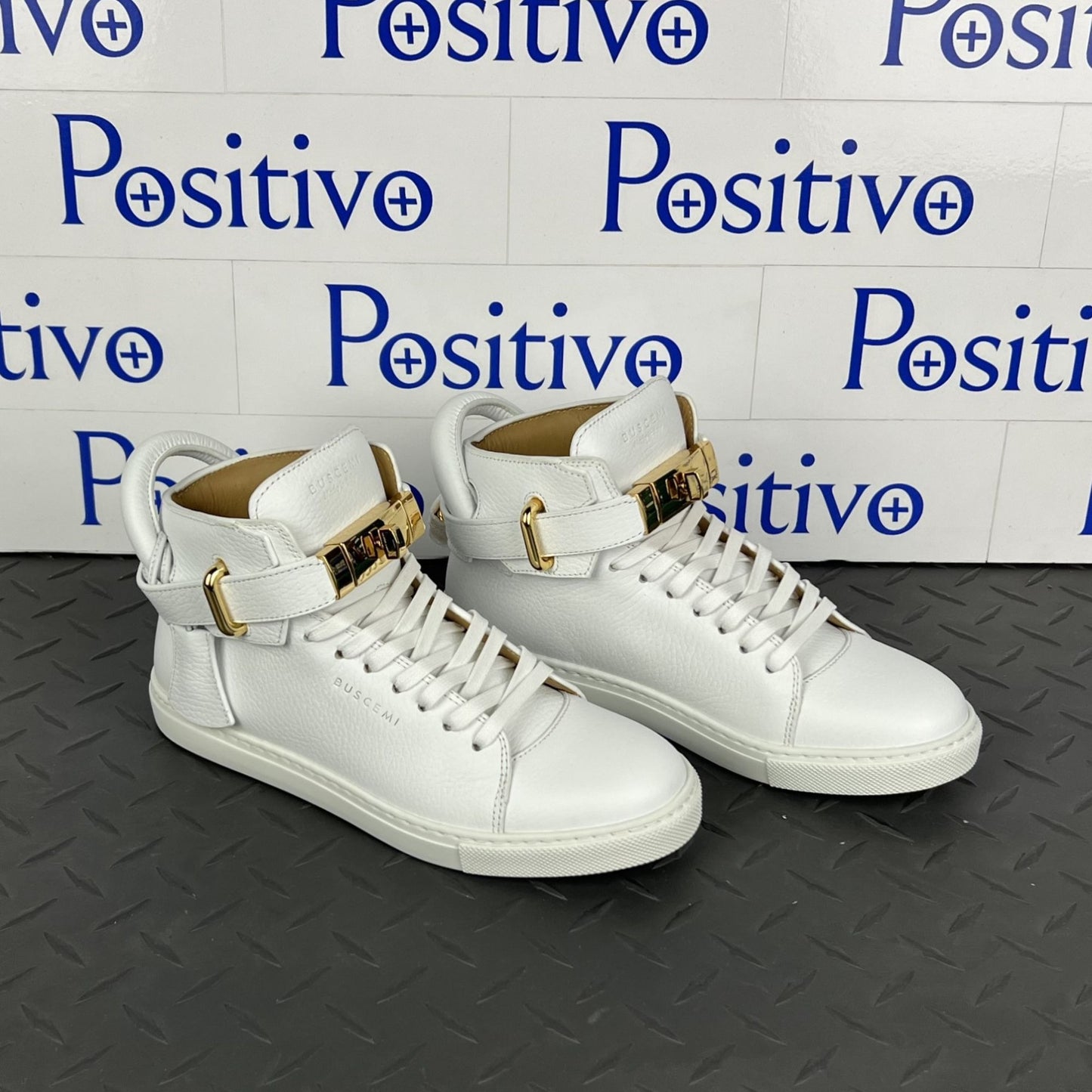 Buscemi Women's 100MM Alce White Leather Sneakers