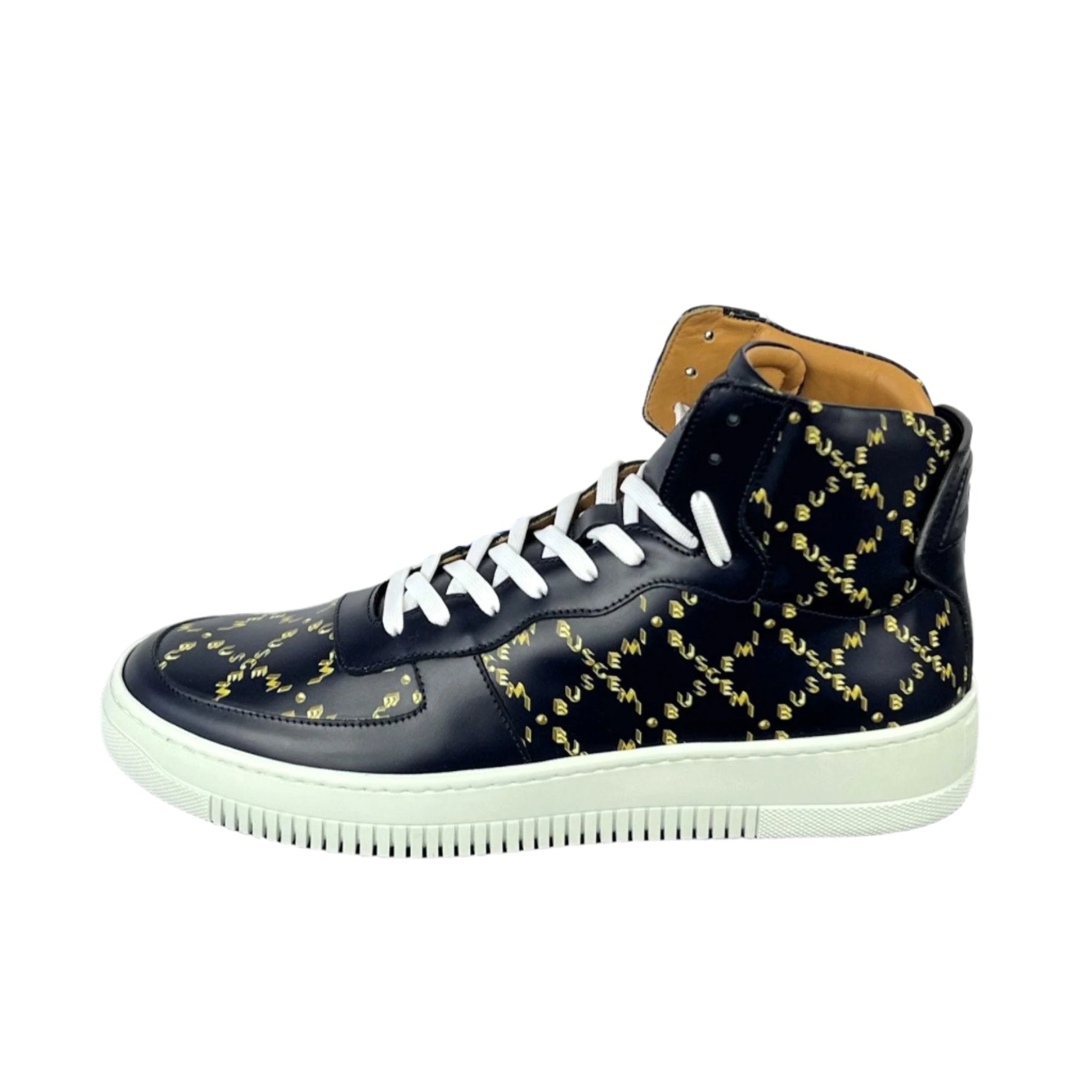 Buscemi Men s Dome Mono Navy Leather Sneakers SAMPLE Positivo