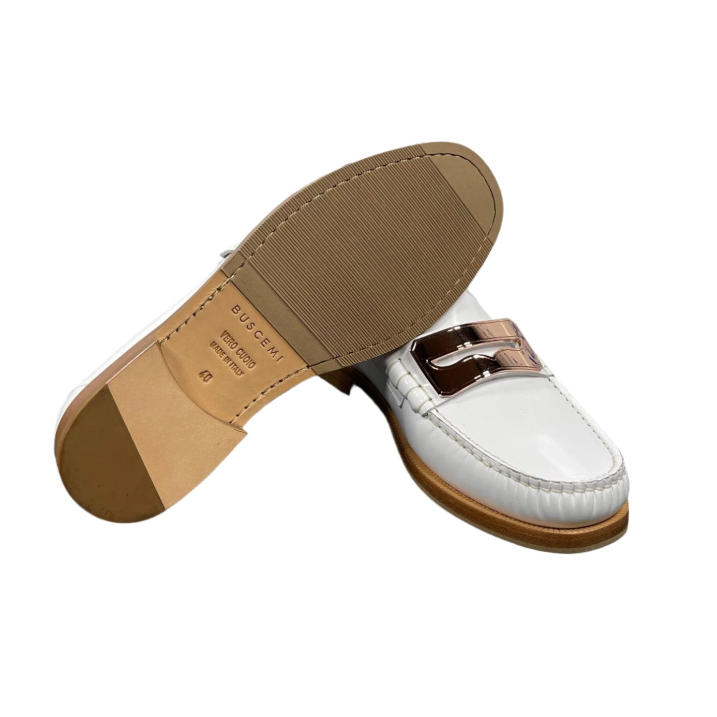 Buscemi Mens Town Loafer  Off White Leather Loafers | Positivo Clothing