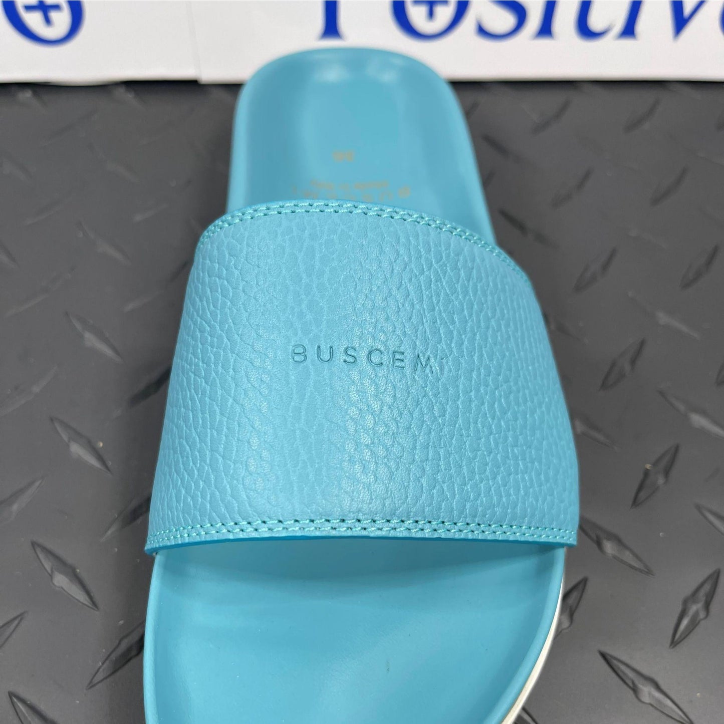 Buscemi Slide Alce Oxygen Leather Slippers | Positivo Clothing