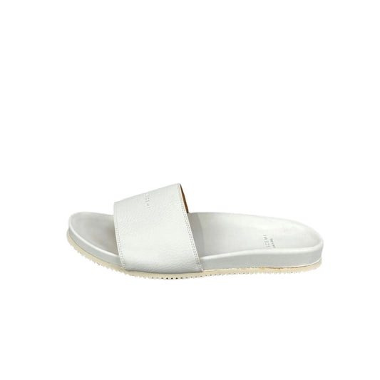 Buscemi Mens Slide Core Alce White Alce Leather Sandals | Positivo Clothing