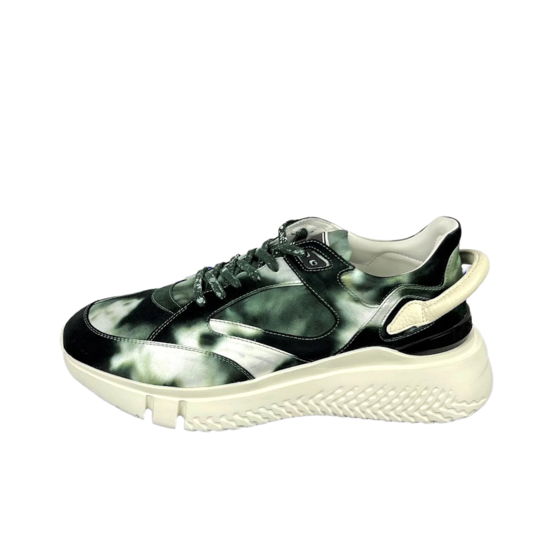 Buscemi Men s Veloce Tie Dye Green Leather Sneakers SAMPLE