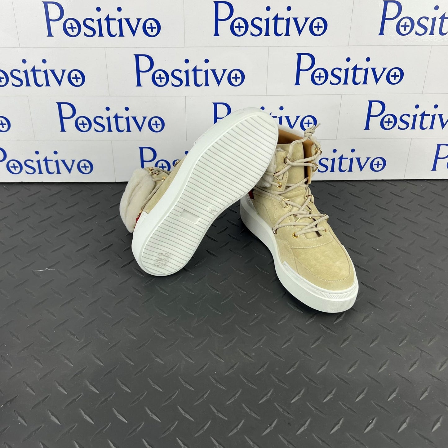 Buscemi Womens Victoria Angora Leather Sneakers | Positivo Clothing