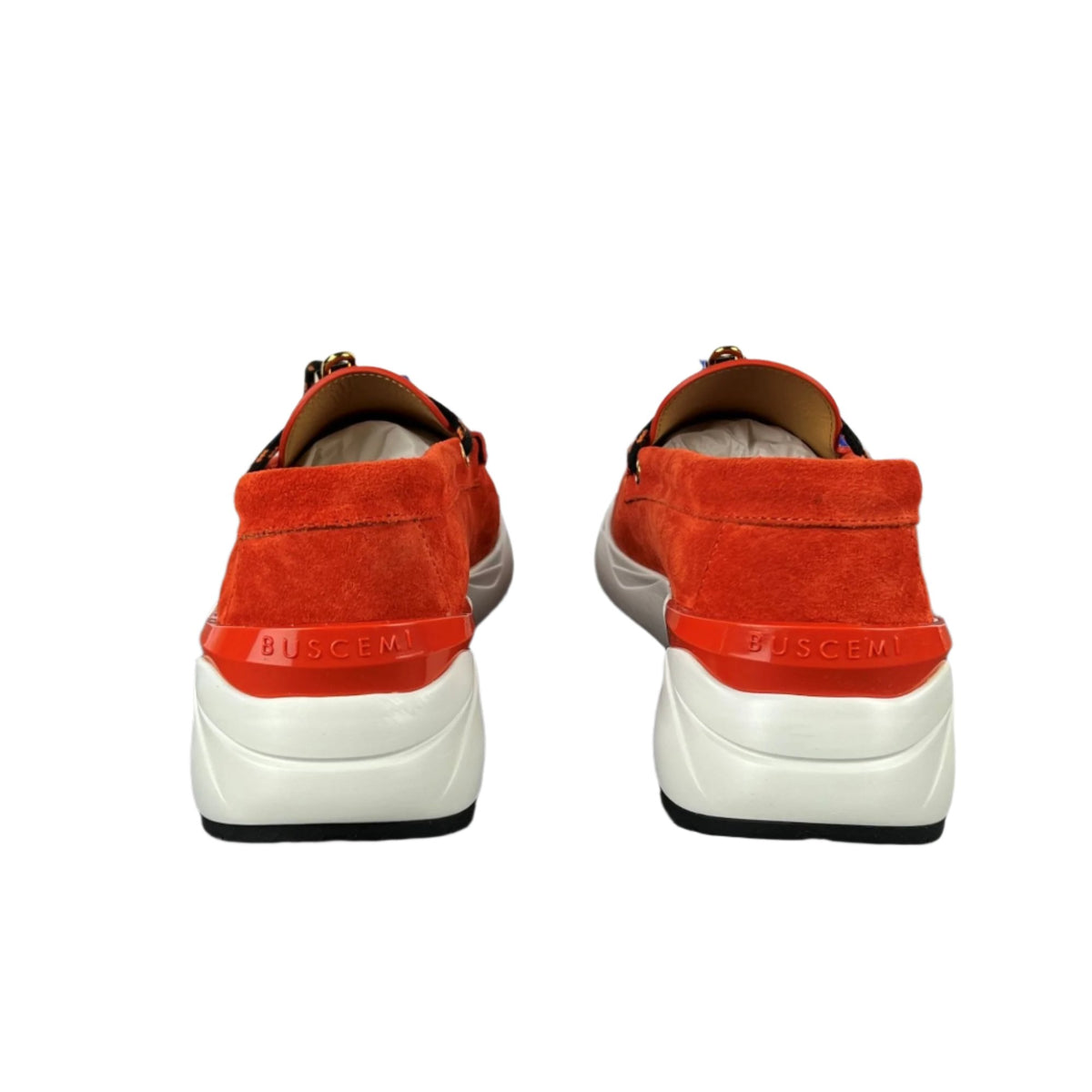 Shops Buscemi Mens Mare Orange Leather Loafers US 9 SAMPLE