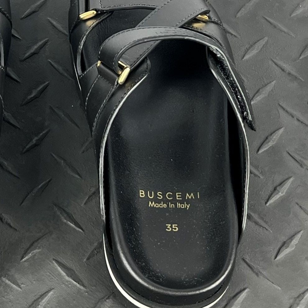 Buscemi Womens Sandal Strap Black Leather Sandals | Positivo Clothing