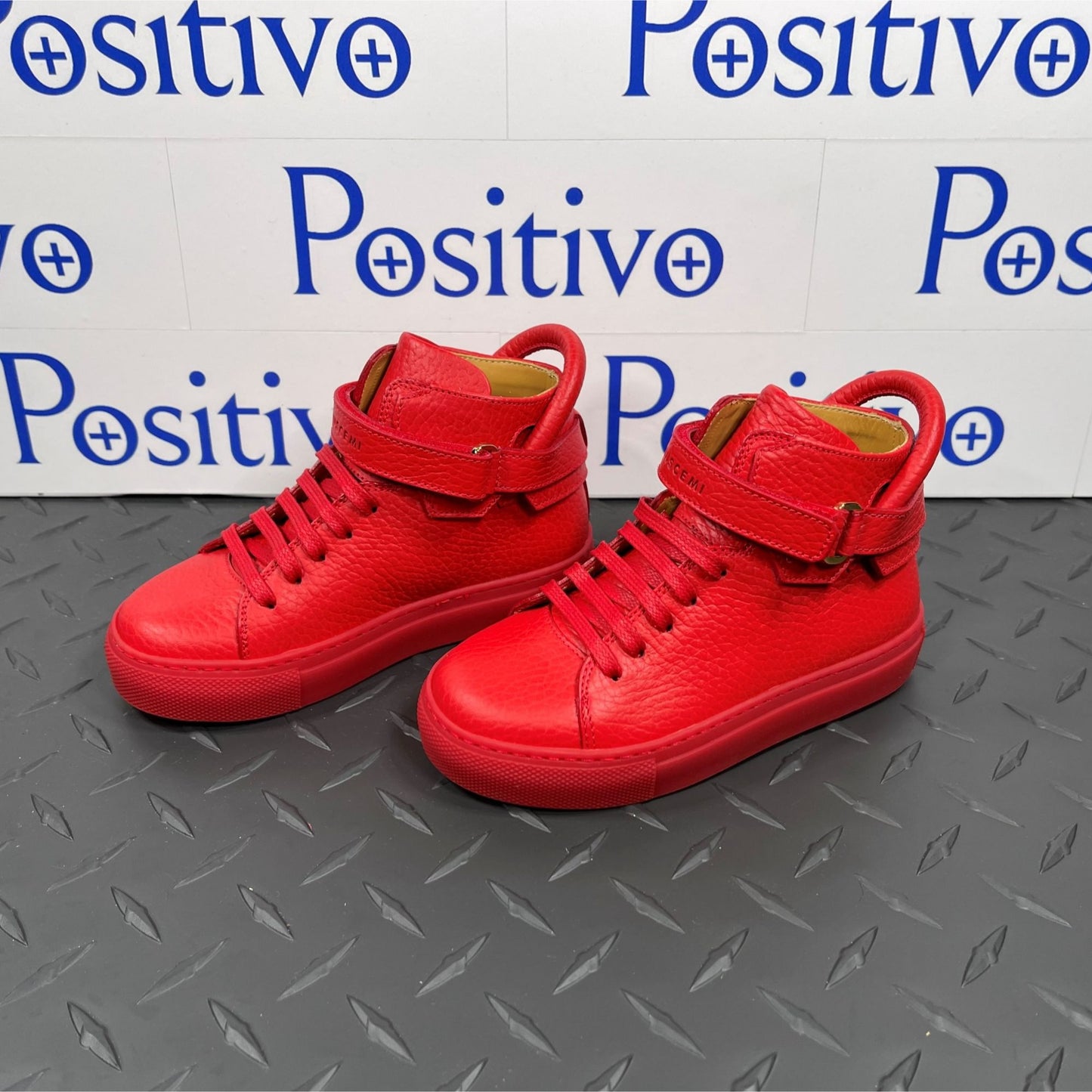 Buscemi 100MM Kid Alce Red Leather Sneakers