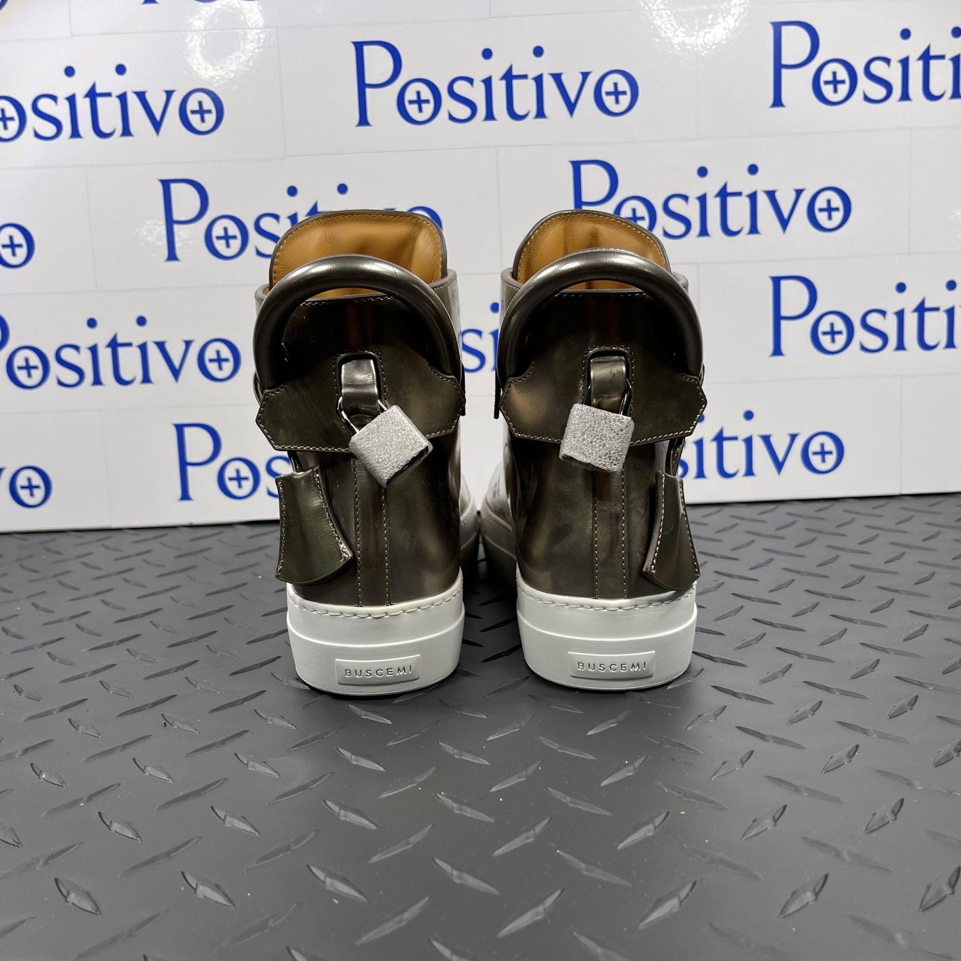 Buscemi Womens 125MM Gioia Gold Leather Sneakers | Positivo Clothing