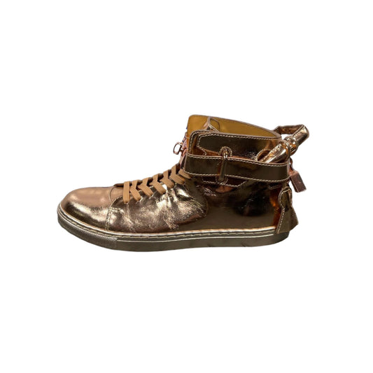 Buscemi Mens 100MM Rose Leather High Top Sneakers | Positivo Clothing