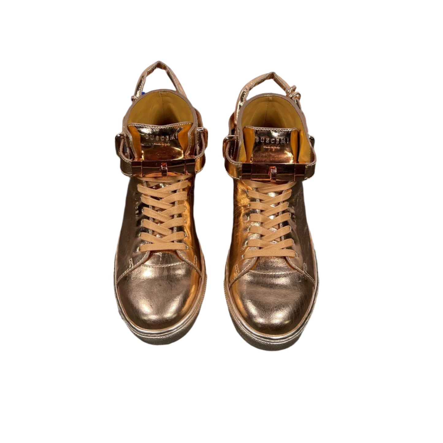 Buscemi Mens 100MM Rose Leather High Top Sneakers | Positivo Clothing