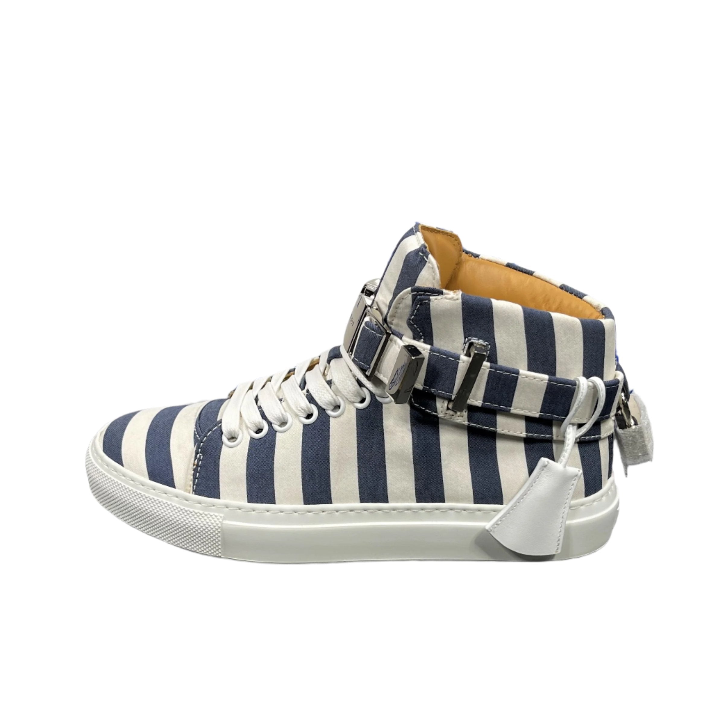 Buscemi 100MM Stripe Blue Leather Sneakers Positivo Clothing